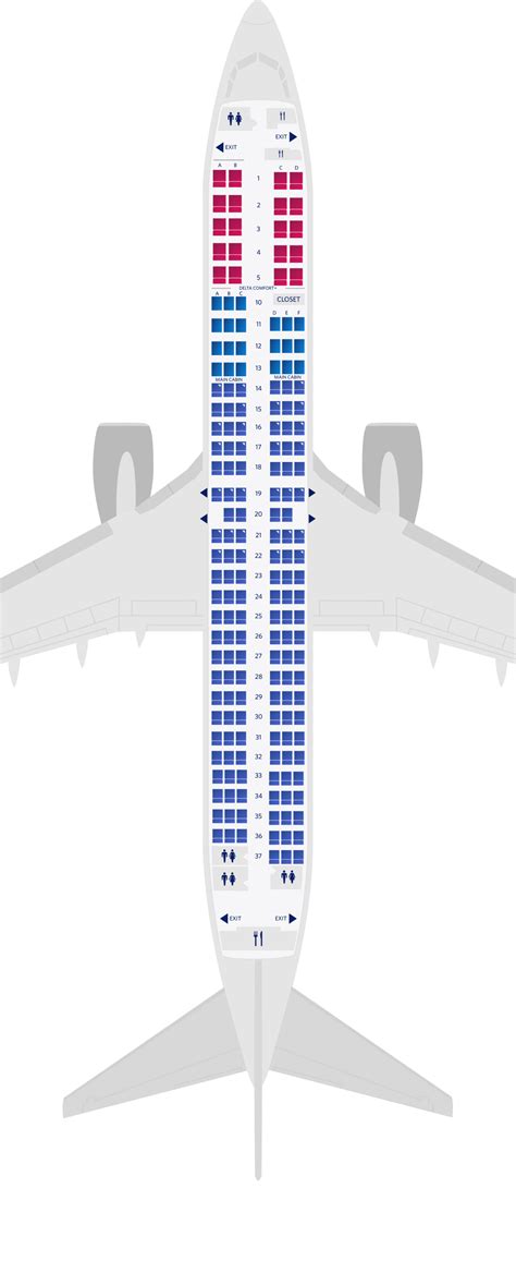 Seat map of Delta Boeing 737.